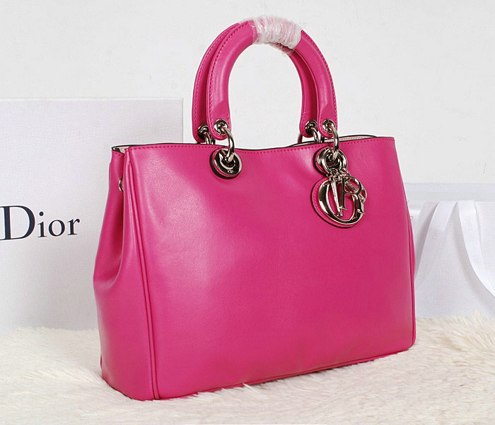 small Christian Dior diorissimo calfskin leather bag 0902 rosered - Click Image to Close